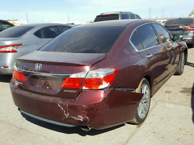 1HGCR2F5XEA035195 - 2014 HONDA ACCORD SPO BURGUNDY photo 4