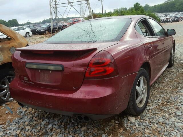 2G2WP522X41196576 - 2004 PONTIAC GRAND PRIX BURGUNDY photo 4