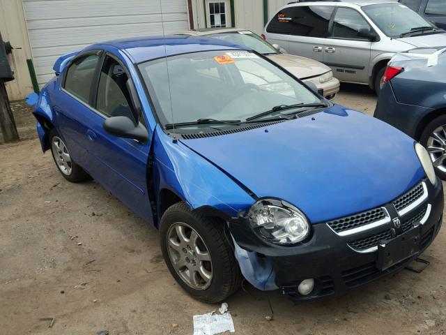 1B3ES56C45D107441 - 2005 DODGE NEON BLUE photo 1