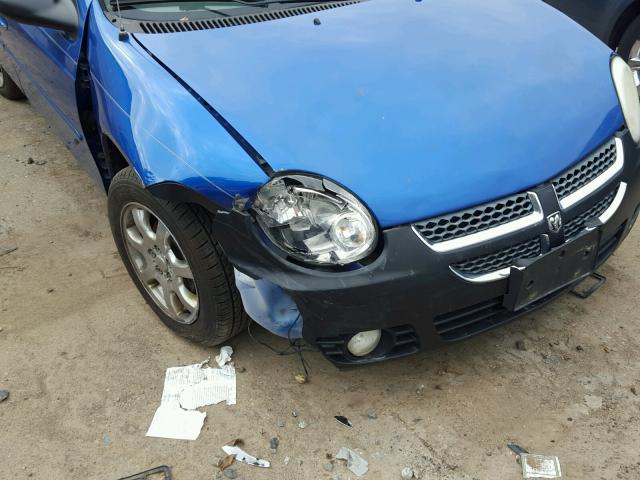 1B3ES56C45D107441 - 2005 DODGE NEON BLUE photo 10