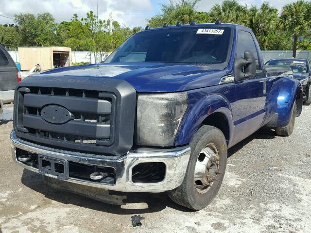 1FTRF3CT4EEA13471 - 2014 FORD F350 BLUE photo 2