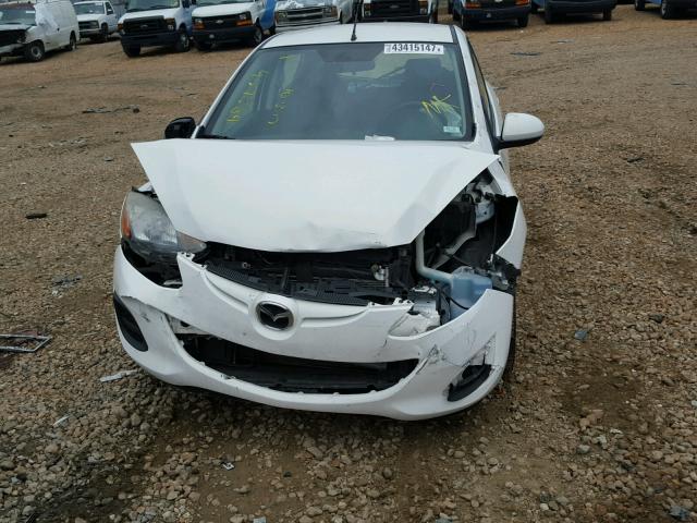 JM1DE1HZ8B0124693 - 2011 MAZDA MAZDA2 WHITE photo 9