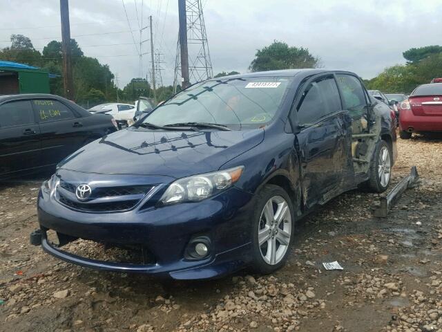 2T1BU4EE5DC086958 - 2013 TOYOTA COROLLA BA BLUE photo 2