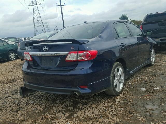 2T1BU4EE5DC086958 - 2013 TOYOTA COROLLA BA BLUE photo 4