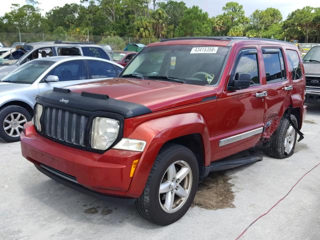 1J8GP58K88W207850 - 2008 JEEP LIBERTY LI RED photo 2