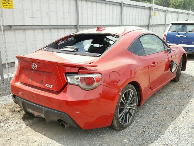 JF1ZNAA15D1721507 - 2013 TOYOTA SCION FR-S RED photo 4