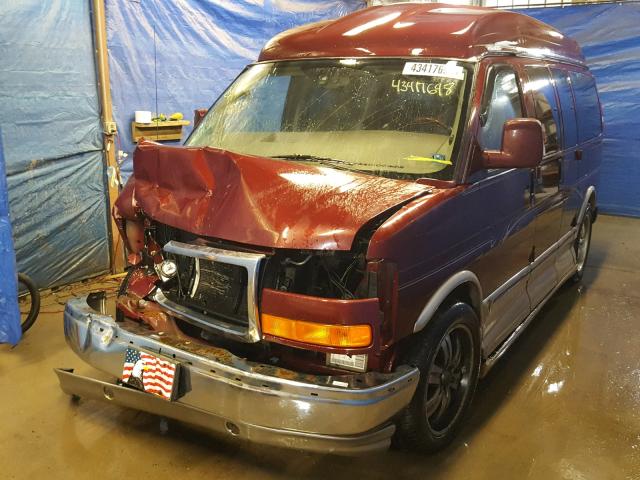 1GDFG15T941223647 - 2004 GMC SAVANA RV MAROON photo 2