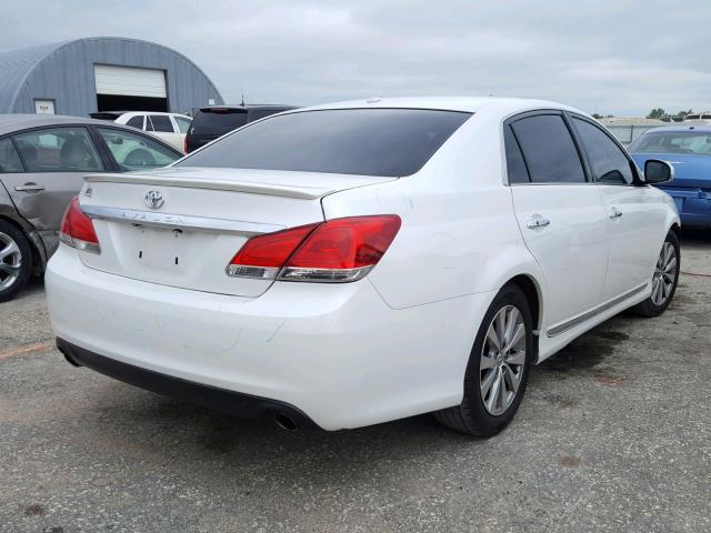 4T1BK3DB8BU371334 - 2011 TOYOTA AVALON BAS WHITE photo 4