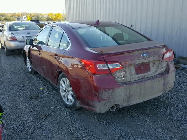 4S3BNAD64H3024066 - 2017 SUBARU LEGACY 2.5 RED photo 3