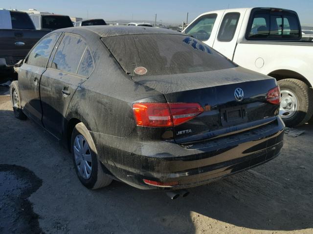 3VW1K7AJ7FM284843 - 2015 VOLKSWAGEN JETTA BASE BLACK photo 3