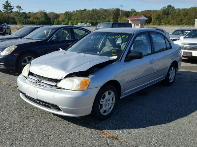 2HGES16572H604833 - 2002 HONDA CIVIC LX SILVER photo 2