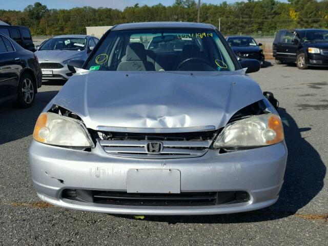 2HGES16572H604833 - 2002 HONDA CIVIC LX SILVER photo 9