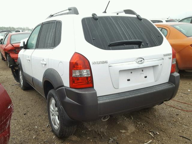 KM8JN12D87U540335 - 2007 HYUNDAI TUCSON SE WHITE photo 3