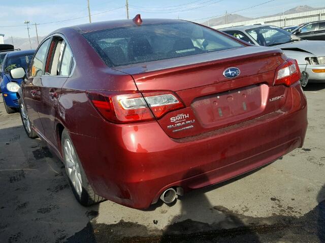 4S3BNBC61G3025956 - 2016 SUBARU LEGACY 2.5 RED photo 3