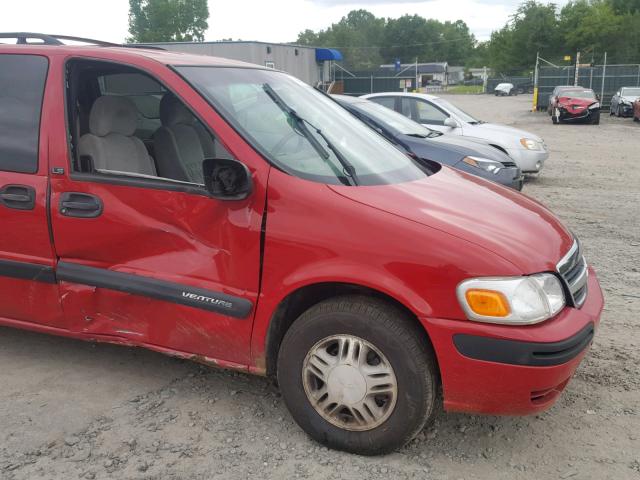 1GNDX03E91D281074 - 2001 CHEVROLET VENTURE RED photo 10