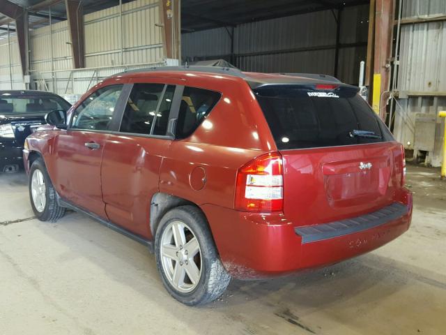 1J8FT47W17D249826 - 2007 JEEP COMPASS RED photo 3