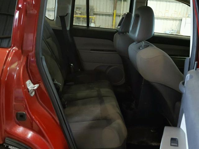 1J8FT47W17D249826 - 2007 JEEP COMPASS RED photo 6