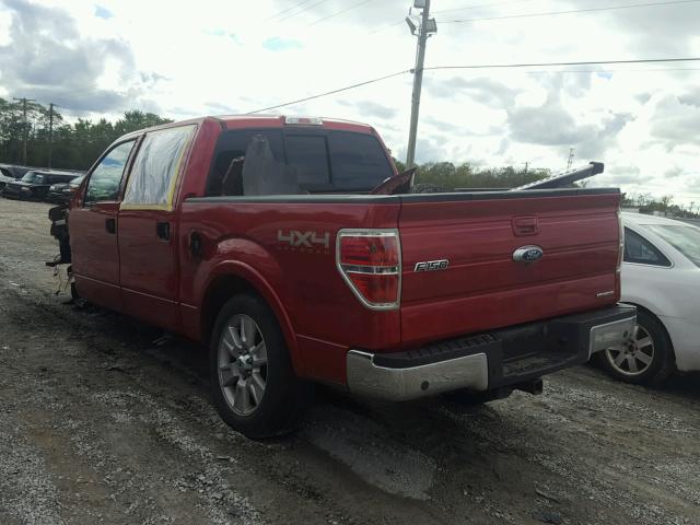 1FTFW1EF9BFA18802 - 2011 FORD F150 MAROON photo 3