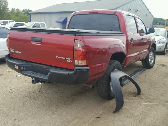 3TMJU62N26M022737 - 2006 TOYOTA TACOMA DOU RED photo 4