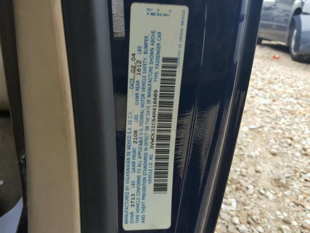 3VWCK31C54M416689 - 2004 VOLKSWAGEN NEW BEETLE 蓝色 照片 10