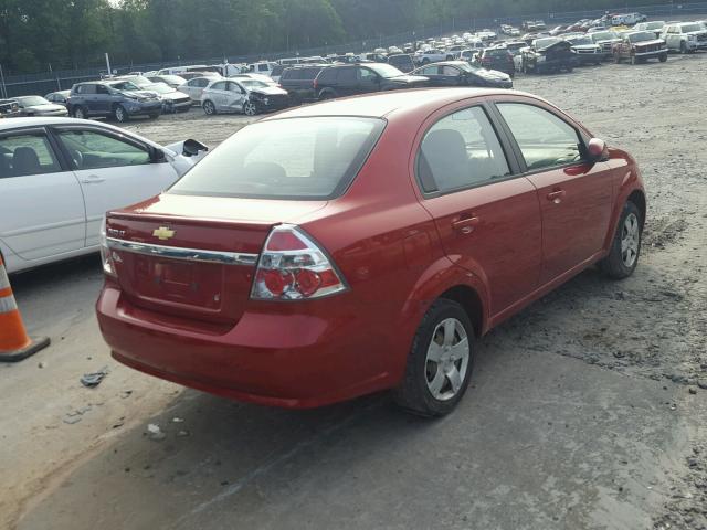 KL1TD5DE9BB167539 - 2011 CHEVROLET AVEO LS RED photo 4