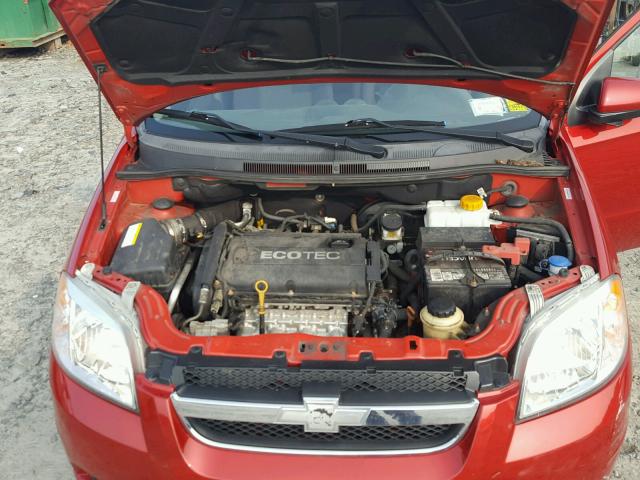 KL1TD5DE9BB167539 - 2011 CHEVROLET AVEO LS RED photo 7