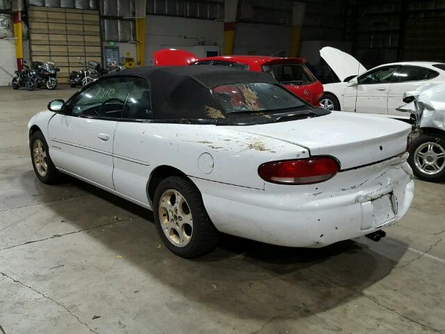 3C3EL55H0WT297134 - 1998 CHRYSLER SEBRING JX WHITE photo 3