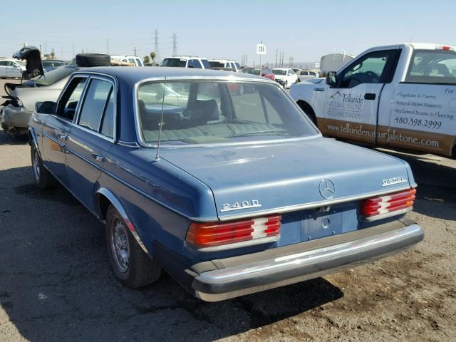 WDBAB23A2CB340529 - 1982 MERCEDES-BENZ 240 D BLUE photo 3