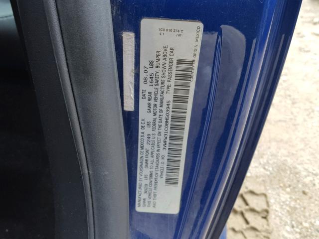 3VWPW31C08M503945 - 2008 VOLKSWAGEN NEW BEETLE 蓝色 照片 10