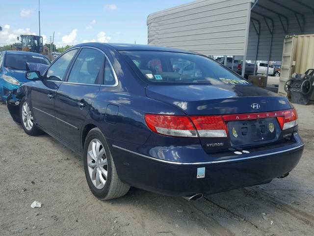 KMHFC46F16A125317 - 2006 HYUNDAI AZERA SE BLUE photo 3