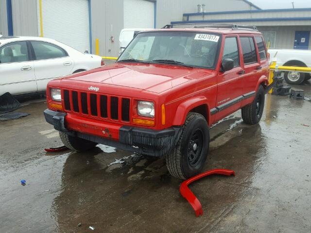 1J4FF48S11L599121 - 2001 JEEP CHEROKEE RED photo 2