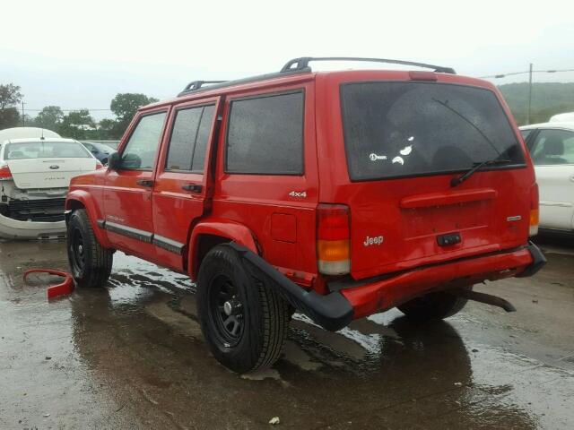 1J4FF48S11L599121 - 2001 JEEP CHEROKEE RED photo 3