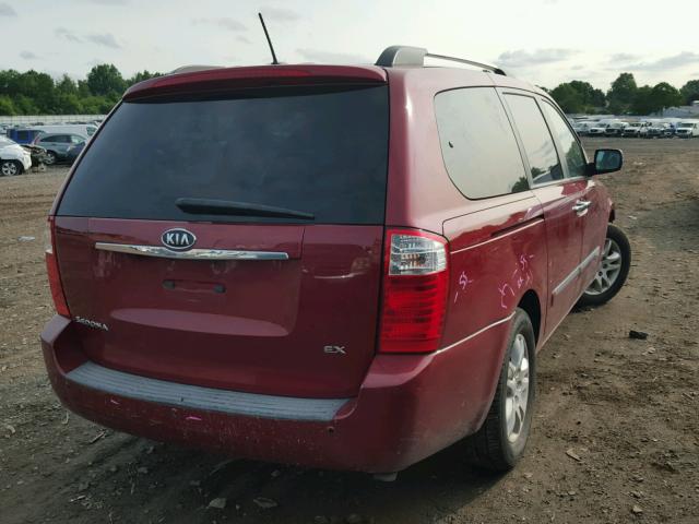 KNDMH4C36A6324625 - 2010 KIA SEDONA EX RED photo 4