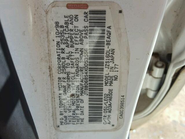 JT8BD68S4X0053556 - 1999 LEXUS GS 白色 照片 10