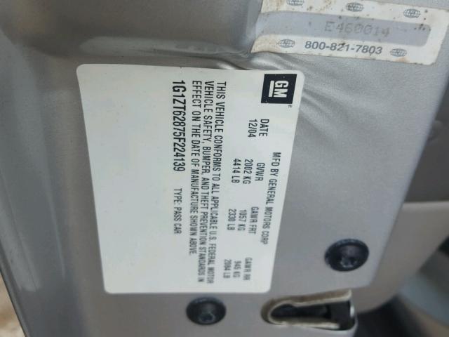 1G1ZT62875F224139 - 2005 CHEVROLET MALIBU MAX ვერცხლისფერი ფოტო 10