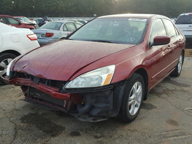 1HGCM55397A124968 - 2007 HONDA ACCORD RED photo 2