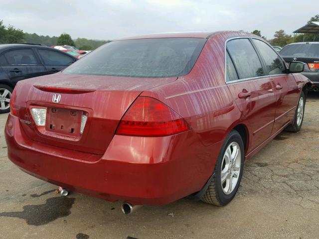 1HGCM55397A124968 - 2007 HONDA ACCORD RED photo 4