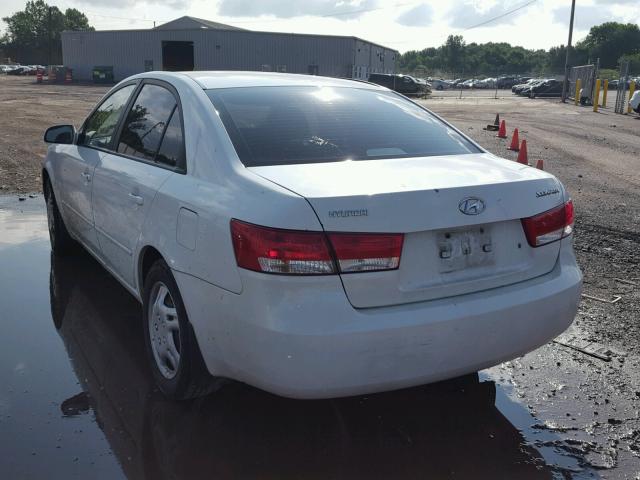 5NPET46C66H123559 - 2006 HYUNDAI SONATA GL WHITE photo 3