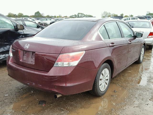 1HGCP2F36AA065597 - 2010 HONDA ACCORD LX MAROON photo 4