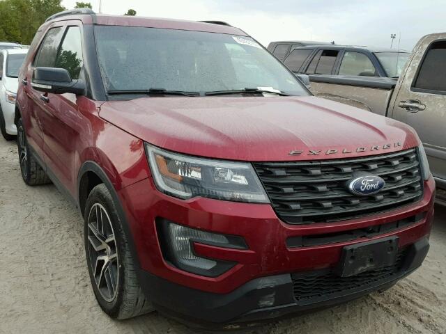 1FM5K8GT5GGB86209 - 2016 FORD EXPLORER RED photo 1