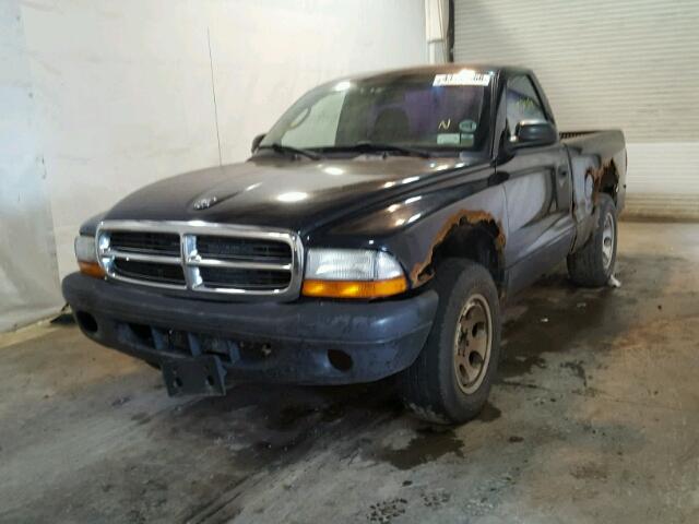 1D7FL16K84S602905 - 2004 DODGE DAKOTA SXT BLACK photo 2