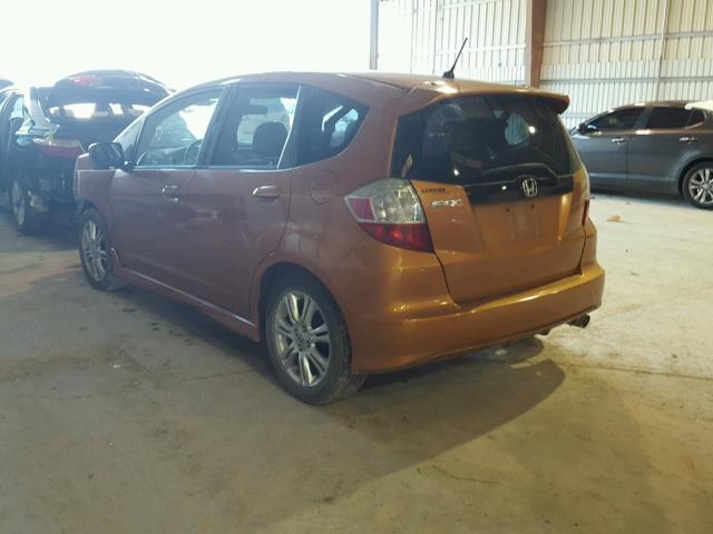 JHMGE87499S002756 - 2009 HONDA FIT SPORT ORANGE photo 3