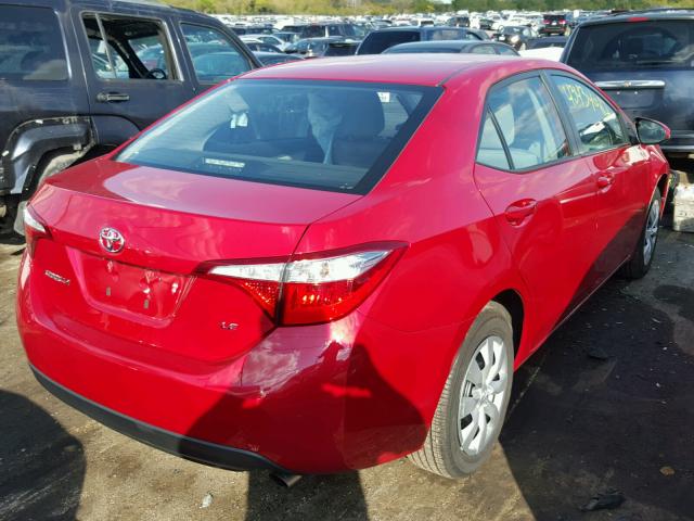 2T1BURHE8GC511280 - 2016 TOYOTA COROLLA L RED photo 4