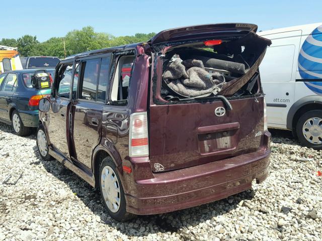 JTLKT324664037609 - 2006 TOYOTA SCION XB Бордовый фото 3