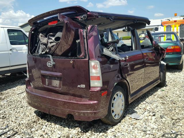 JTLKT324664037609 - 2006 TOYOTA SCION XB Бордовый фото 4