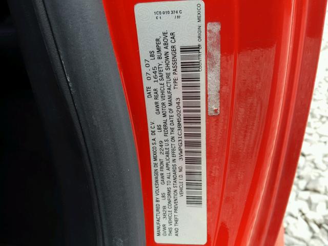 3VWPG31C38M502043 - 2008 VOLKSWAGEN NEW BEETLE Qırmızı foto 10