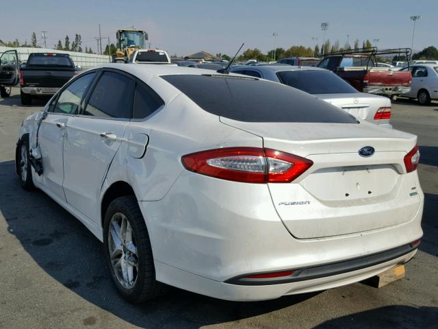 3FA6P0HD3ER143695 - 2014 FORD FUSION SE WHITE photo 3