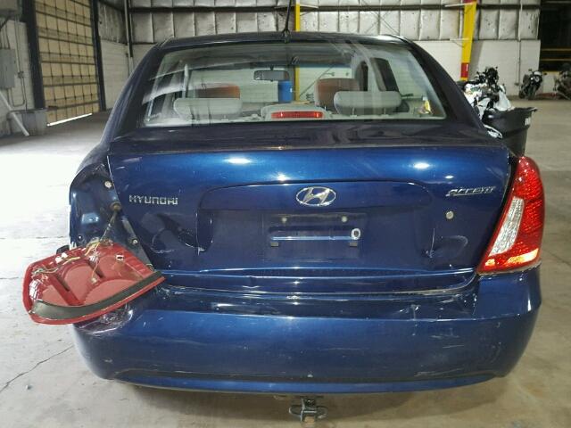 KMHCN46CX9U370056 - 2009 HYUNDAI ACCENT GLS BLUE photo 9