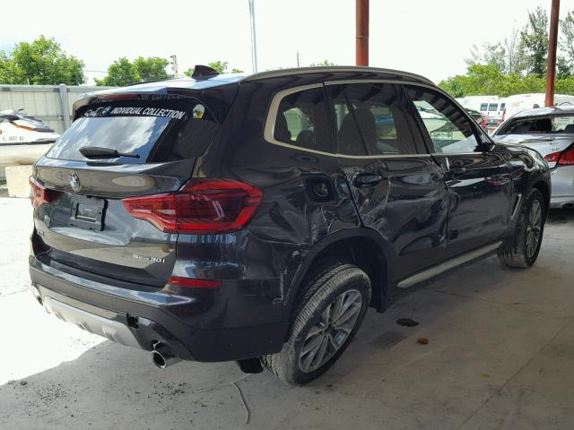 5UXTR7C57KLA48309 - 2019 BMW X3 SDRIVE3 GRAY photo 4