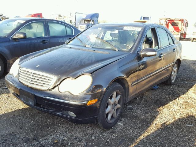 WDBRF61J31F101854 - 2001 MERCEDES-BENZ C BLACK photo 2